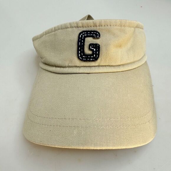 Gap Beige Adjustable Visor, 100% Cotton, "G" embroidered patch front, OSFA EUC - Picture 2 of 16